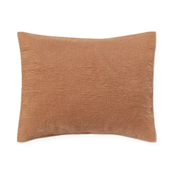 Threshold Camel Light Brown Paisley Stitch Standard Pillow Sham 20" x 26" - Picture 1 of 6